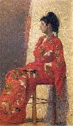 unknow artist Japanese woman oil painting reproduction
